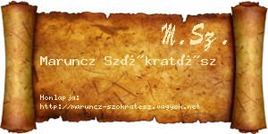 Maruncz Szókratész névjegykártya